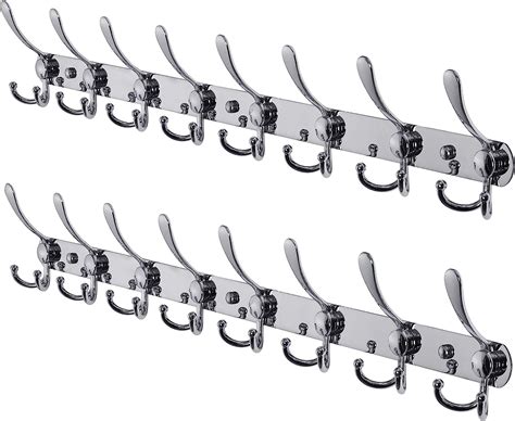 Dseap Coat Rack Wall Mount 29 5” Long 8 Tri Hooks Heavy Duty Coat Hanger Rail Wall