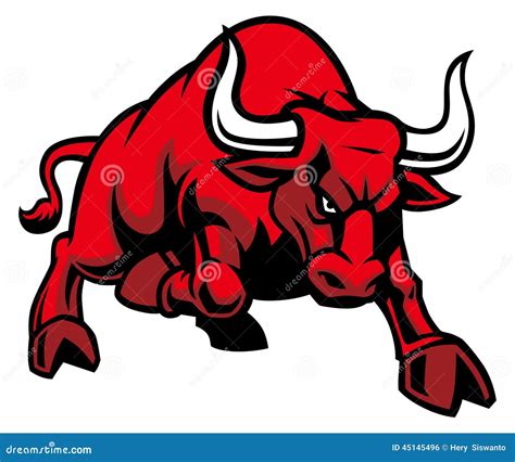 Charging Bull Stock Vector Illustration Of Aggressive 45145496