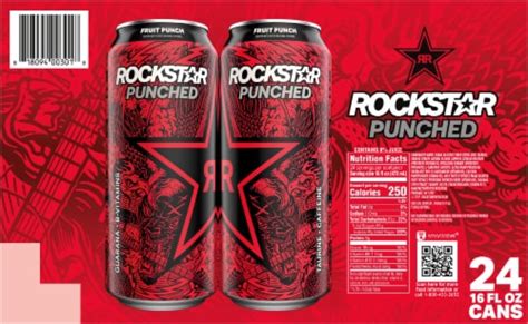 Rockstar Punched Fruit Punch Energy Drink 24 Cans 16 Fl Oz Frys