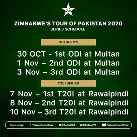 Pakistan Confirms Zimbabwe Tour Press Release Pcb