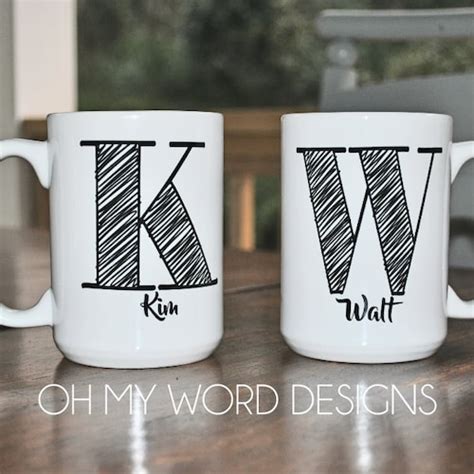 Initial Coffee Mug Personalized Coffee Mug Monogram Mug 15oz Etsy