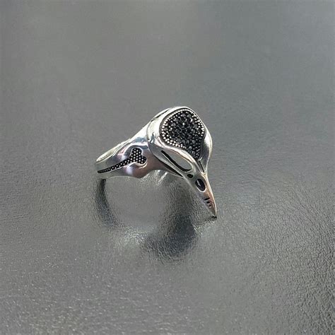 925K Silver Crow Shaped Gothic Ring Silver Handmade Jewelry , Raven ...