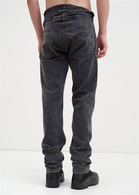 017 Shop Yproject Black Stonewash Asymmetric Waist Jeans