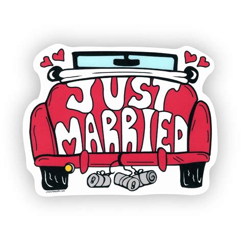 JUST MARRIED Vinyl Sticker Car Truck Decal Sign Etsy