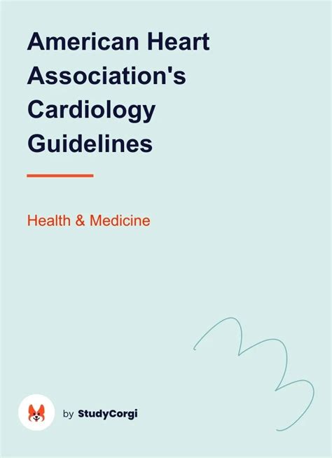 American Heart Association's Cardiology Guidelines | Free Essay Example