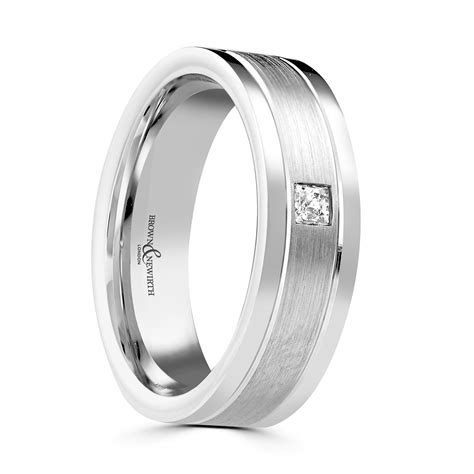 Brown Newirth Platinum Canopus 6mm Wedding Ring