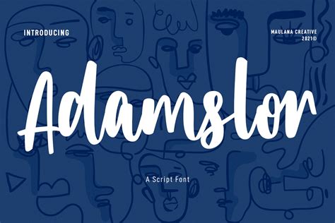 Adamslor Handwritten Script Font By Maulana Creative Thehungryjpeg