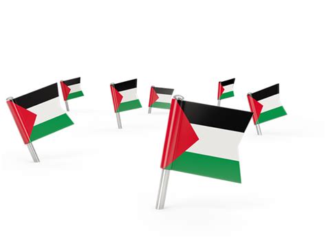 Square Flag Pins Illustration Of Flag Of Palestinian Territories