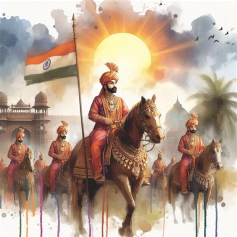 Premium Photo Watercolor Maharana Pratap Jayanti Background Image