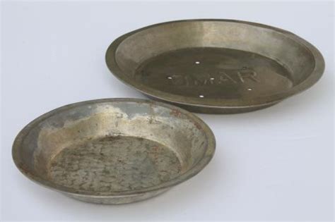 antique & vintage pie tins, old metal pie pans for large & small pies