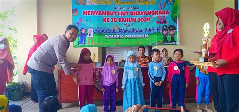 Sambut HUT Bhayangkara Ke 78 Polsek Prembun Gelar Lomba Mewarnai