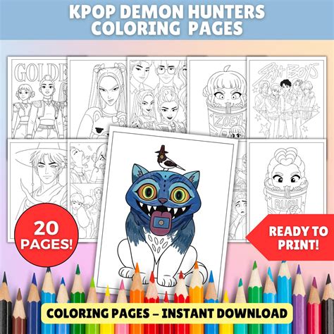 k pop demon hunters coloring pages free 1