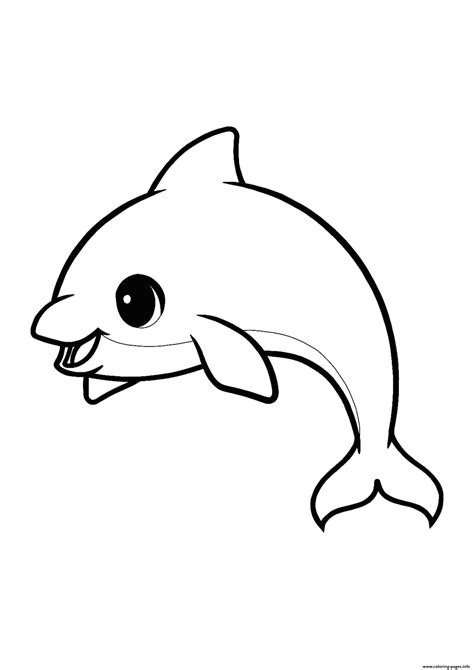 Cute Kawaii Dolphin Coloring Pages Printable Motherhood