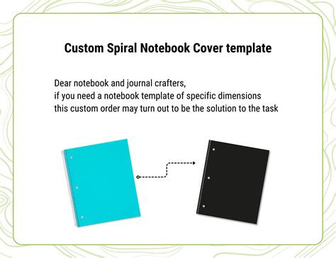 Custom Spiral Notebook Cover Template SVG and PNG Cut Files - Etsy