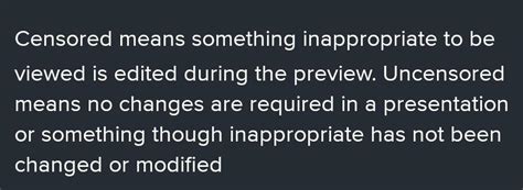 Difference Between Censored And Uncensored Program