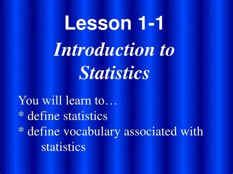 PPT Lesson 1 1 Introduction To Statistics PowerPoint Presentation