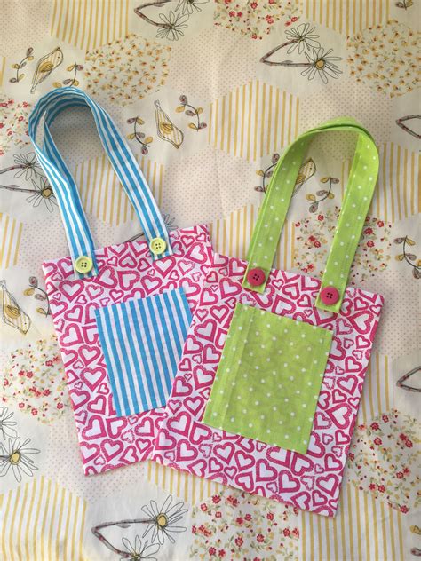 Handmade Tote Bags Made Using Pretty Fabrics And Buttons Tote Bags