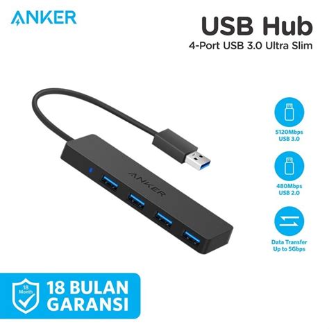 jual usb hub anker  port usb  ultra slim shopee indonesia