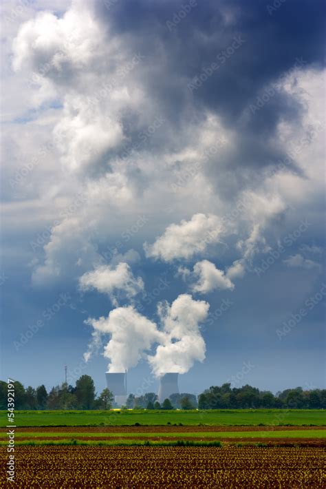 Nuclear power station, cooling towers Stock Photo | Adobe Stock