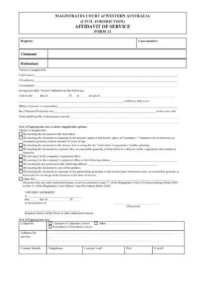 46 Free Proof Of Service Forms Affidavit Of Service