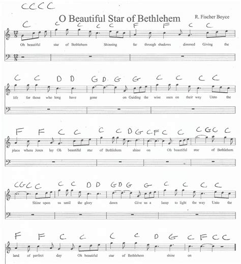 Beautiful Star Of Bethlehem Sheet Music | Printable Templates Free