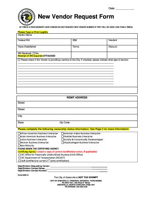 Vendor Request Form Fill Online Printable Fillable Blank Pdffiller