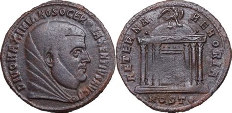 DIVUS Maximianus II Galerius Æ Follis unter Maxentius 306 312 Ostia