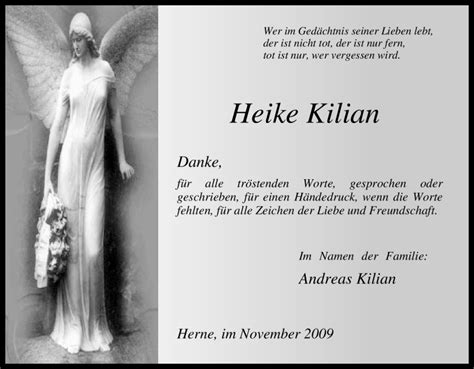 Trauer Und Todesanzeigen Von Heike Kilian Trauer De