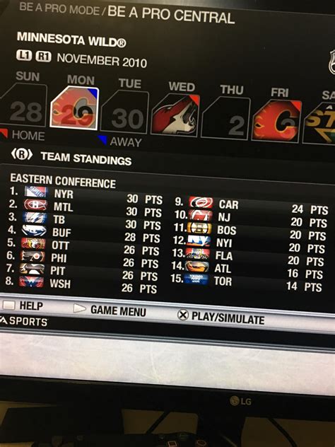 I know it’s a stretch to ask, but in NHL 11 be a pro, my team is 10-9-3. But it says we have 20 ...