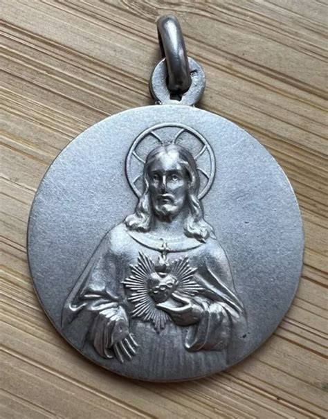 M Daille Religieuse Ancienne Coeur De Jesus Argent Eur