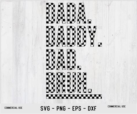 Checkered Dada Daddy Dad Bruh Svg Png Retro Dad Png Fathers Day Png