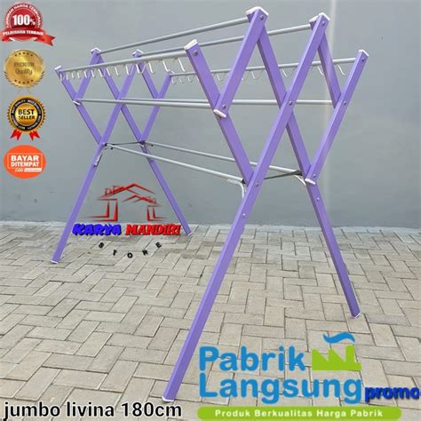 Jual Jumbo Jemuran Baju Pakaian Lipat Aluminium Warna 180 Cm