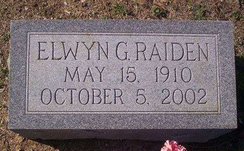 Elwyn G Raiden Find A Grave Memorial