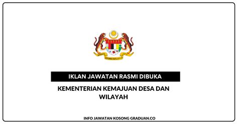 Kementerian Kemajuan Desa Dan Wilayah Jawatan Kosong