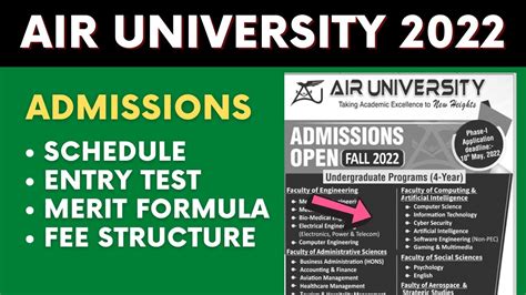 Air University Islamabad Admissions Open Fee Structure Merit Formula