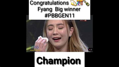 Fyang Big Winner Pbbgen11 Abscbn Abscbnentertainment Abscbnnews