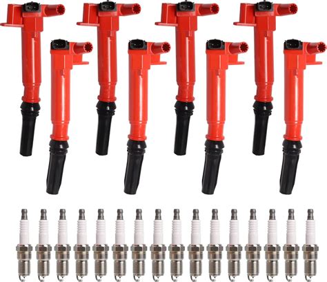 Amazon Ena Set Of Red Ignition Coil Pack Platinum Spark Plug