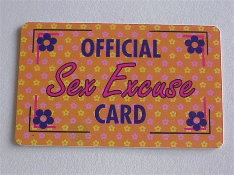 Official Sex Excuse Card Novelty Joke Id Vtg 1991 Made In Pa Usa By