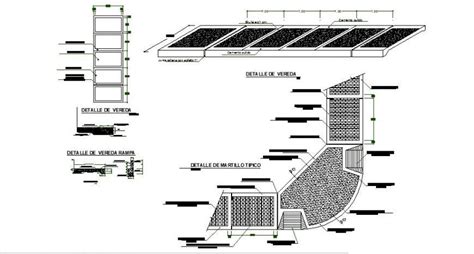 Side Walks And Paths Section And Construction Cad Drawing Details Dwg