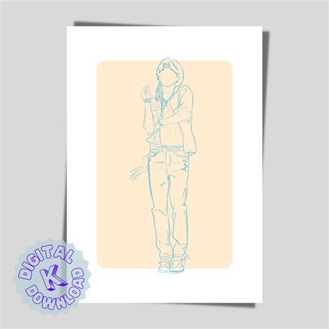 BTS Suga Inspired Digital Art Print, Kpop Line Art Printable, BTS ...