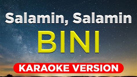 Salamin Salamin Bini Hq Karaoke Version With Lyrics Youtube