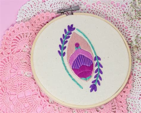 Yoni Art Vagina Embroidery Hoop Vagina Ornament Vulva Etsy