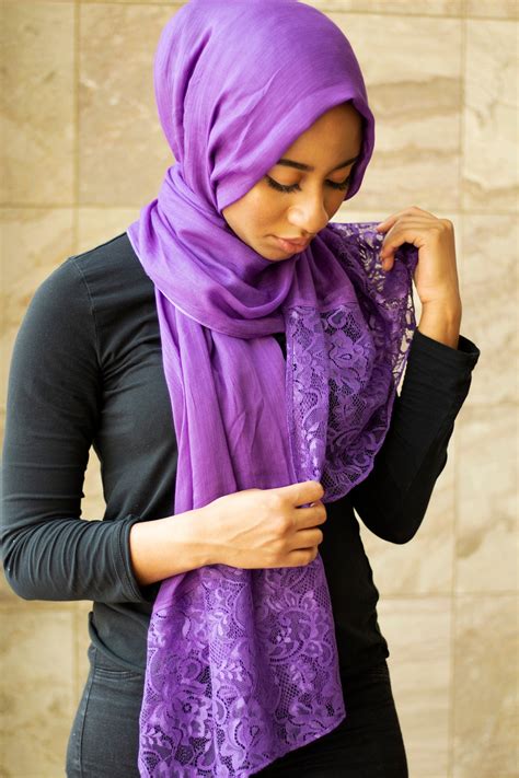 Modal Lace Hijab Ultraviolet Bella Hijabs