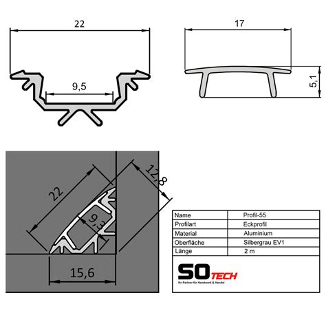 Led Eckprofil Opal M F R Led Streifen So Tech De