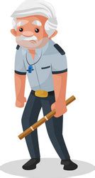 Cute Style Security Guard Saluting Cartoon Vector Image