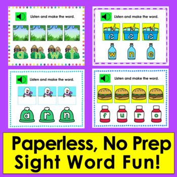 Google Slides Sight Words Practice Unscrambles Dolch Primer Words Set 2