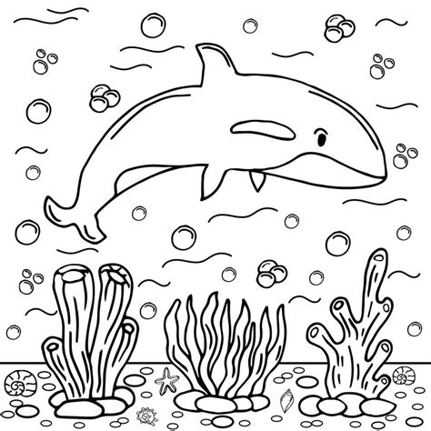 Whale Coloring Page Colored Illustration Vector Art At Vecteezy