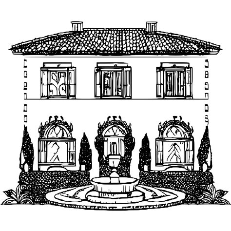 Desenho De Villa Toscana Para Colorir Creative Fabrica