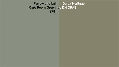 Farrow And Ball Card Room Green 79 Vs Dulux Heritage Dh Drab Side By Side Comparison