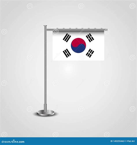 Asta De Bandera De La Corea Del Sur Ilustración del Vector